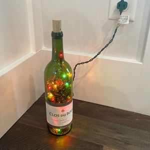 Handmade Christmas light wine bottle